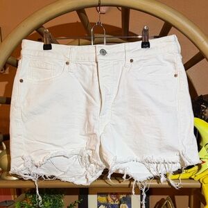 Old Navy White Frayed Jean Shorts
